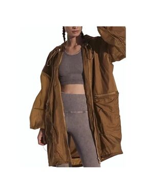 NWOT FP Movement Float On Parachute Jacket Chartreuse Oversized Cinched  Med